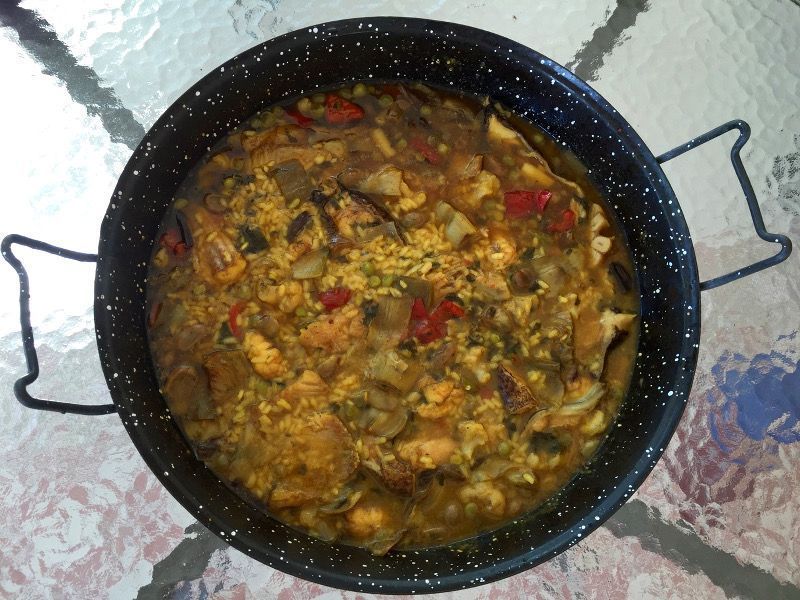 arroz caldoso de verduras y pescado