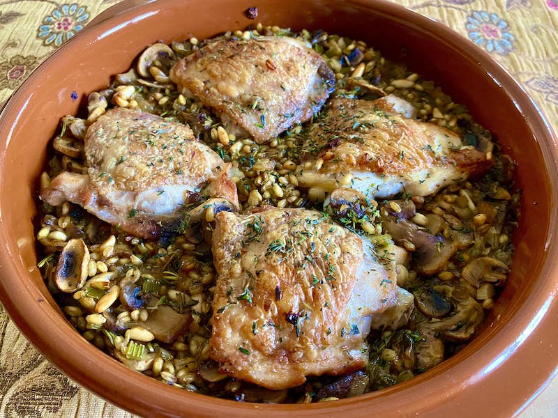 pollo con trigo