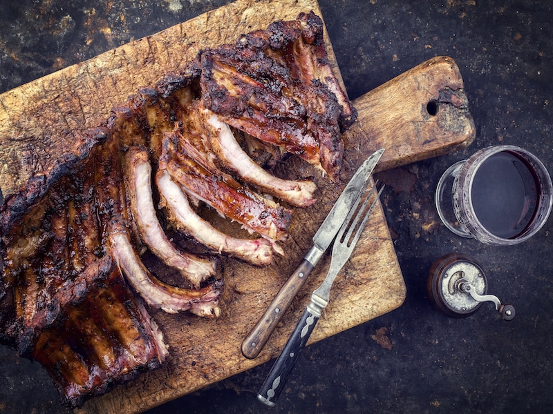costillar de cerdo con mezcla del trampero