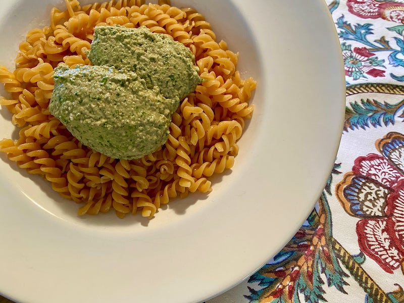 pasta con salsa de nueces