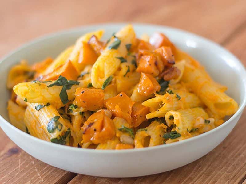penne de centeno y calabaza
