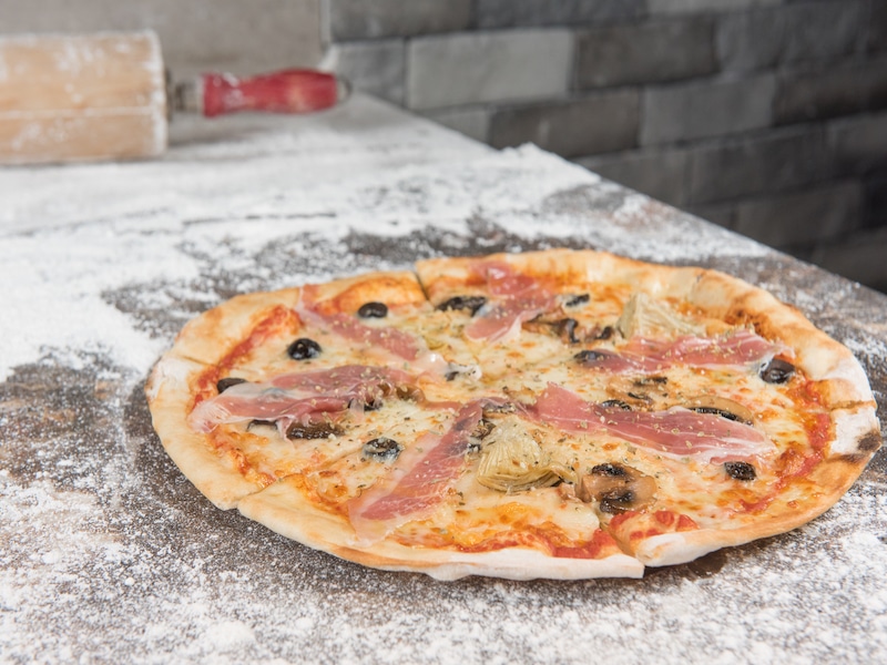 pizza con harina de garbanzo