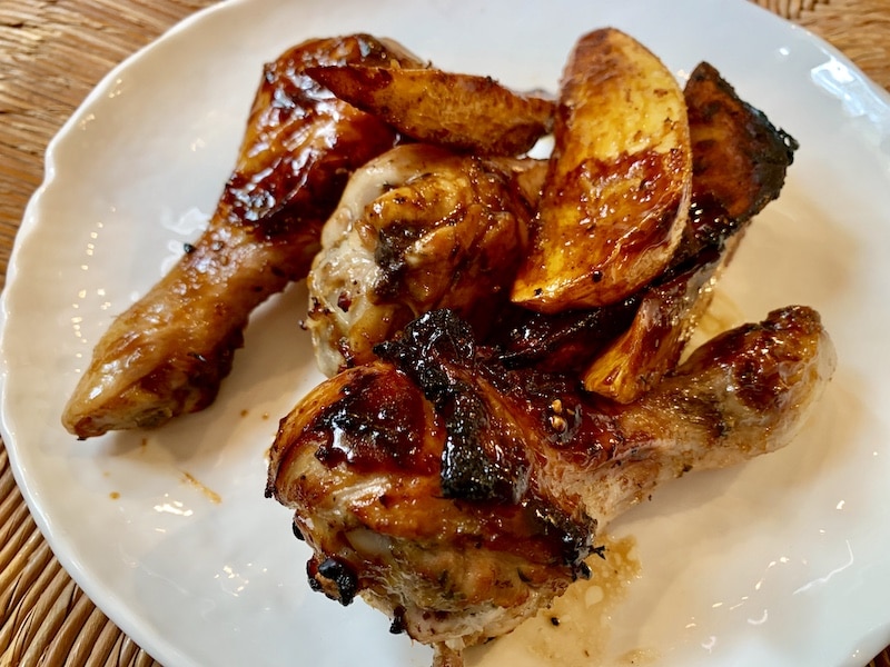 pollo glaseado con miel