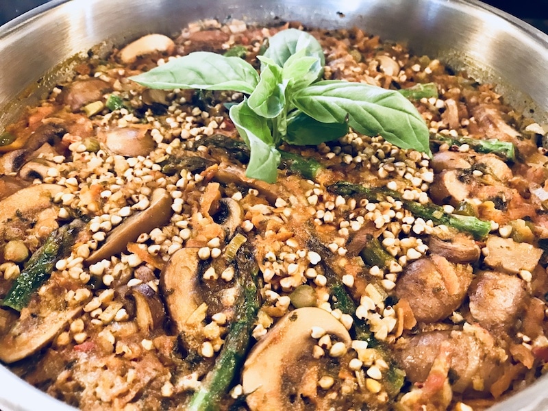 paella de trigo sarraceno y verduras