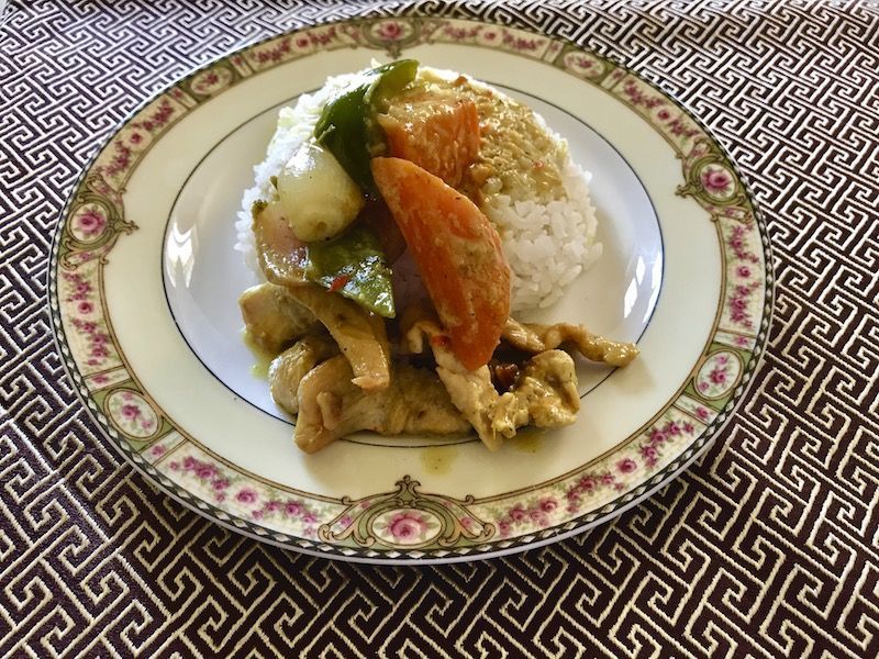 wok de pollo y verduras